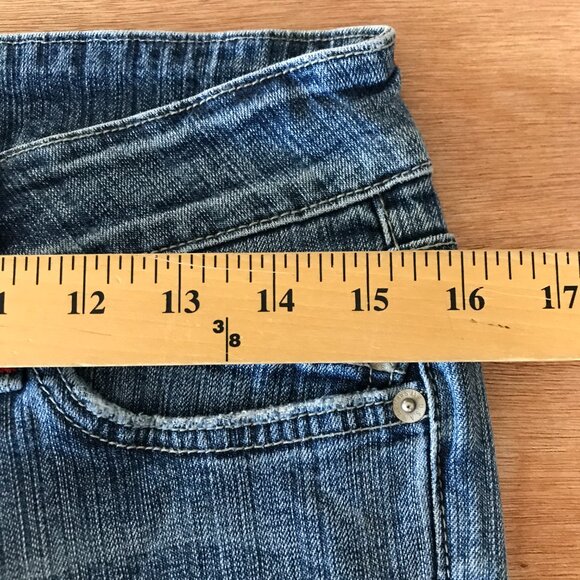 Miss Me Drew Flare Jeans Women 30 Blue Low Rise Distressed Stretch Medium Wash - Picture 10 of 12